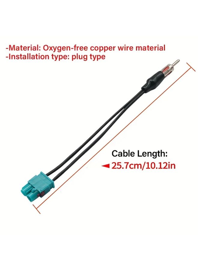 1pc Dual Male Fakra To Din Male Car Radio Antenna Audio Cable Adapter Dab Cb - Image 2