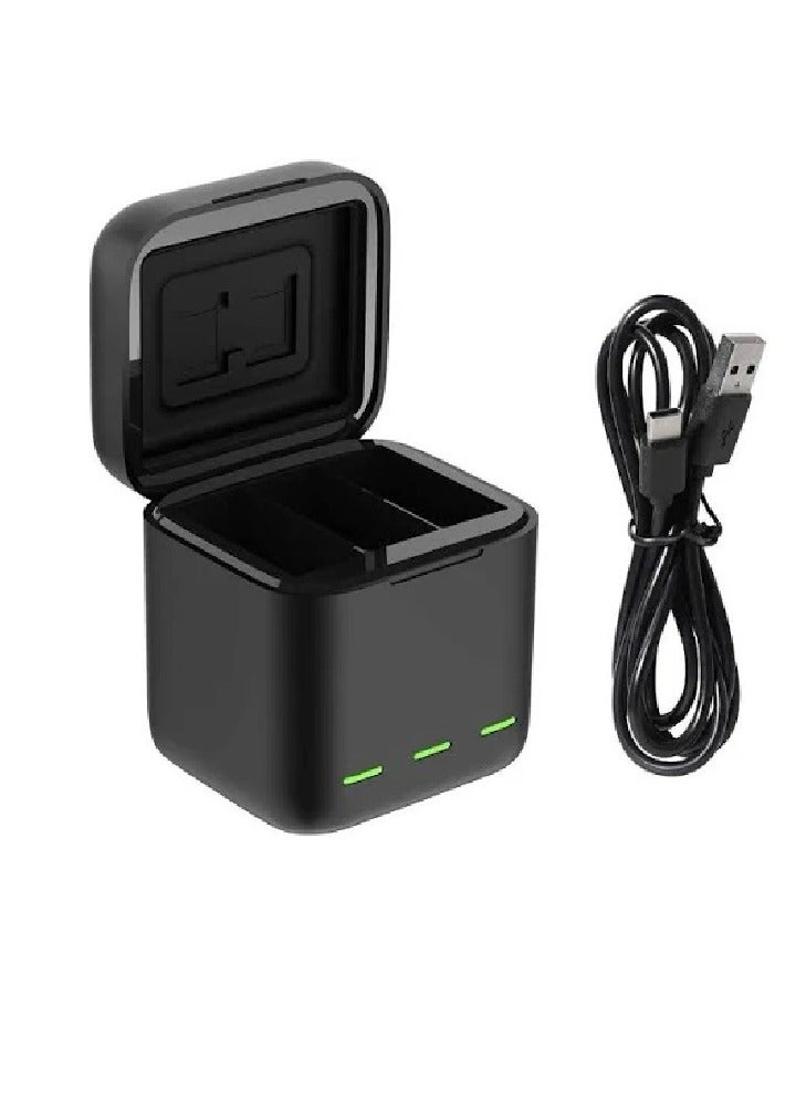 Original Action Camera Battery Charger – 3-Way Fast Charging with Type-C Cable | Compatible with Models 13 / 12 / 11 / 10 / 9 - Image 1