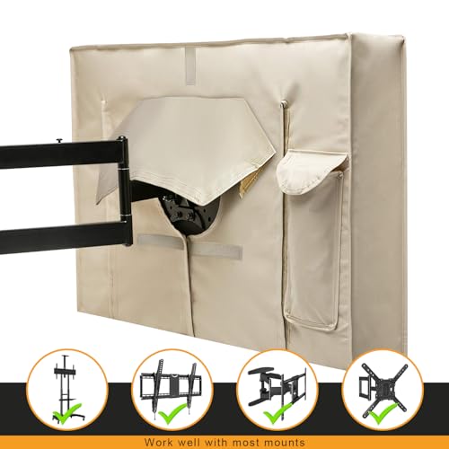2win2buy Outdoor TV Cover 80-85 Inch Weatherproof, Waterproof Outside TV Covers Heavy Duty 600D Oxford TV Covers Outdoor TV Screen Protectors Shield with Zippers for Flat Screen Outdoor TVs - Image 5