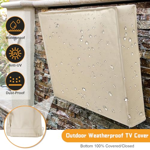 2win2buy Outdoor TV Cover 80-85 Inch Weatherproof, Waterproof Outside TV Covers Heavy Duty 600D Oxford TV Covers Outdoor TV Screen Protectors Shield with Zippers for Flat Screen Outdoor TVs - Image 3