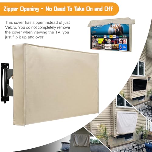 2win2buy Outdoor TV Cover 80-85 Inch Weatherproof, Waterproof Outside TV Covers Heavy Duty 600D Oxford TV Covers Outdoor TV Screen Protectors Shield with Zippers for Flat Screen Outdoor TVs - Image 2