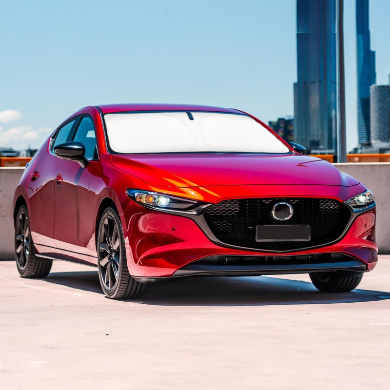 Sun Shade for Mazda 3 Windshield Sunshades for Mazda 3 20192024 2025 2026HatchbackSedan Windshield Cover Front Window Shields Protector Sun Visor Blocks UV Rays Car Accessories