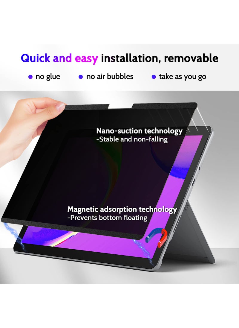 Peslv Peslv Magnetic Privacy Screen for Surface Pro 11/10/9/8/X 13 Inch, Removable Anti Blue Light Glare Filter, Black Security Private Apy Block Protector  - Image 3