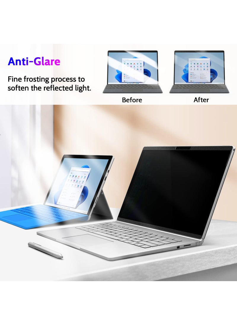 Peslv Peslv Magnetic Privacy Screen for Surface Pro 11/10/9/8/X 13 Inch, Removable Anti Blue Light Glare Filter, Black Security Private Apy Block Protector  - Image 4