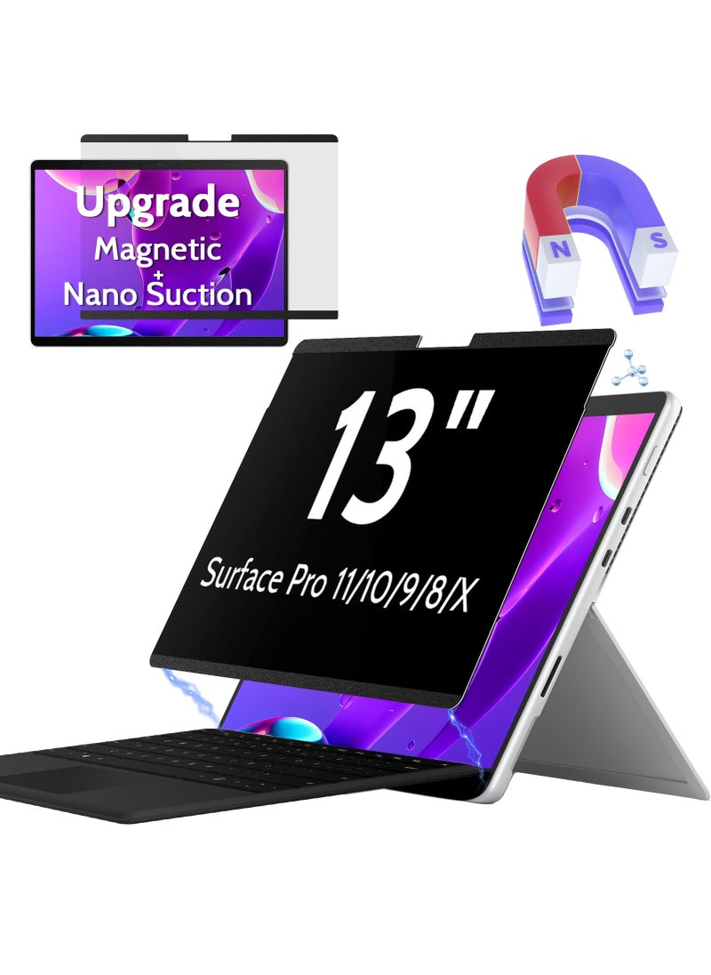 Peslv Peslv Magnetic Privacy Screen for Surface Pro 11/10/9/8/X 13 Inch, Removable Anti Blue Light Glare Filter, Black Security Private Apy Block Protector  - Image 1