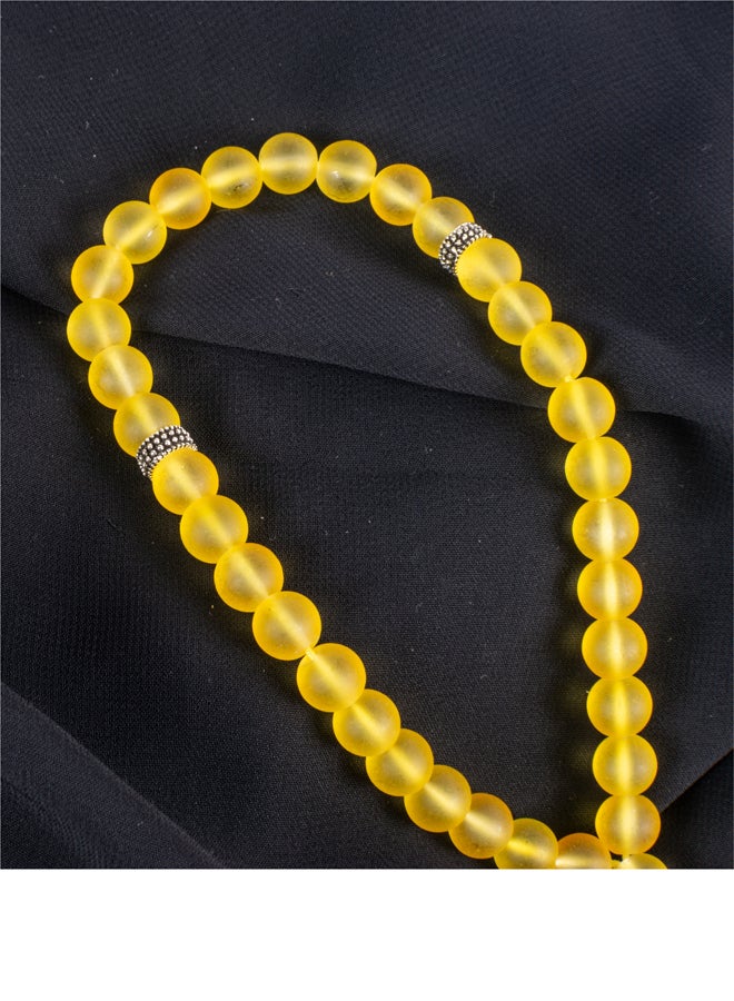 The Black Pearl Accessories Fabulous Yellow Opal Stone Prayer Bead of 33 Beads - Image 4