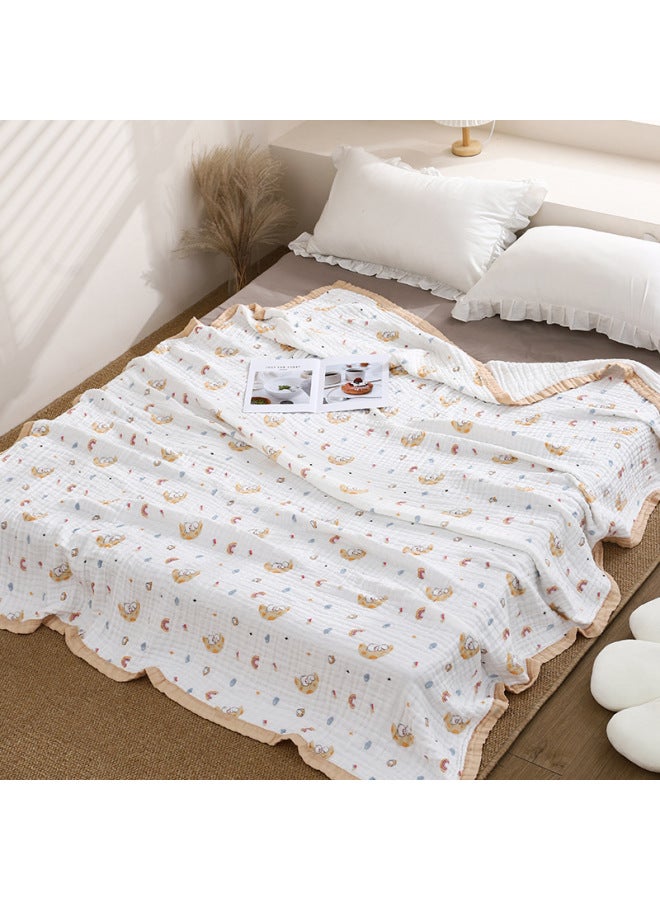 Children's Summer Pure Cotton Gauze Blanket Class A Cotton Machine Washable Air-conditioned Quilt Adult He Oversized Nap Blanket