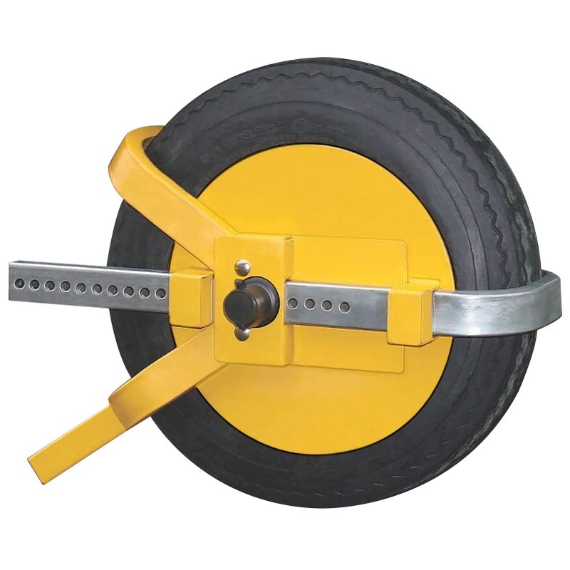 Generic XJYMCOM Wheel Clamp Wheel Lock Trailer Lock Extendable Heavy Duty 13" - 15" Steel Car Van Safety Anti Theft Deterrent for Caravan Trailer Cars Small Wheel with 2 Keys  - Image 1
