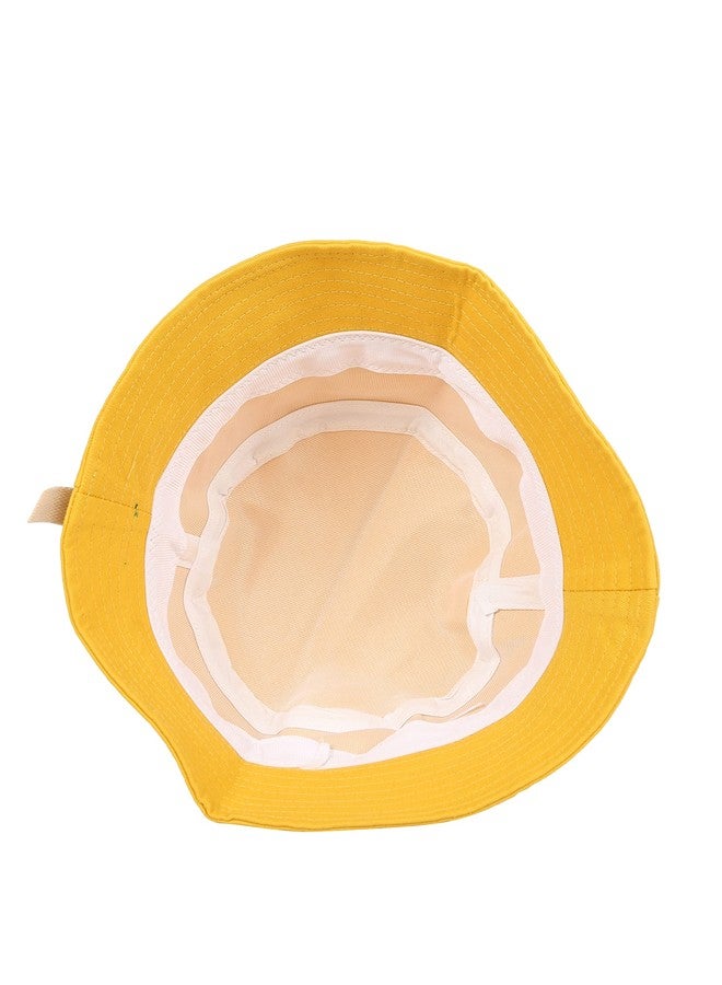 FabSeasons Kids Cotton Bucket Cap/Hat for Boys and Girls, for Sun Protection with Inner Adjustable fit,fits for 3-8 Years (54 cm-Circumference) Yellow - Image 3