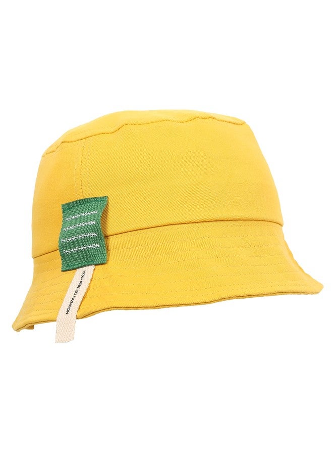 FabSeasons Kids Cotton Bucket Cap/Hat for Boys and Girls, for Sun Protection with Inner Adjustable fit,fits for 3-8 Years (54 cm-Circumference) Yellow - Image 1