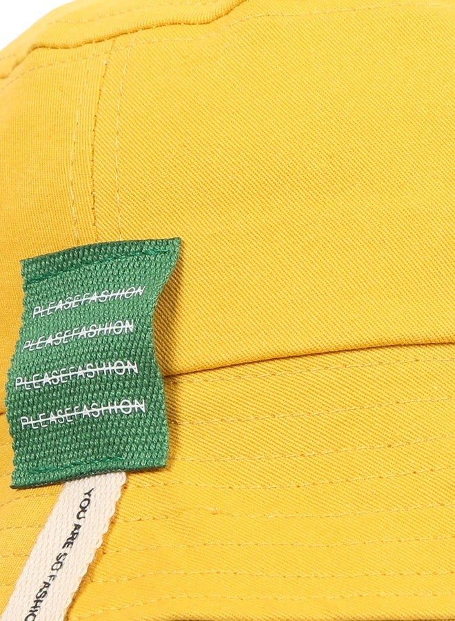 FabSeasons Kids Cotton Bucket Cap/Hat for Boys and Girls, for Sun Protection with Inner Adjustable fit,fits for 3-8 Years (54 cm-Circumference) Yellow - Image 4
