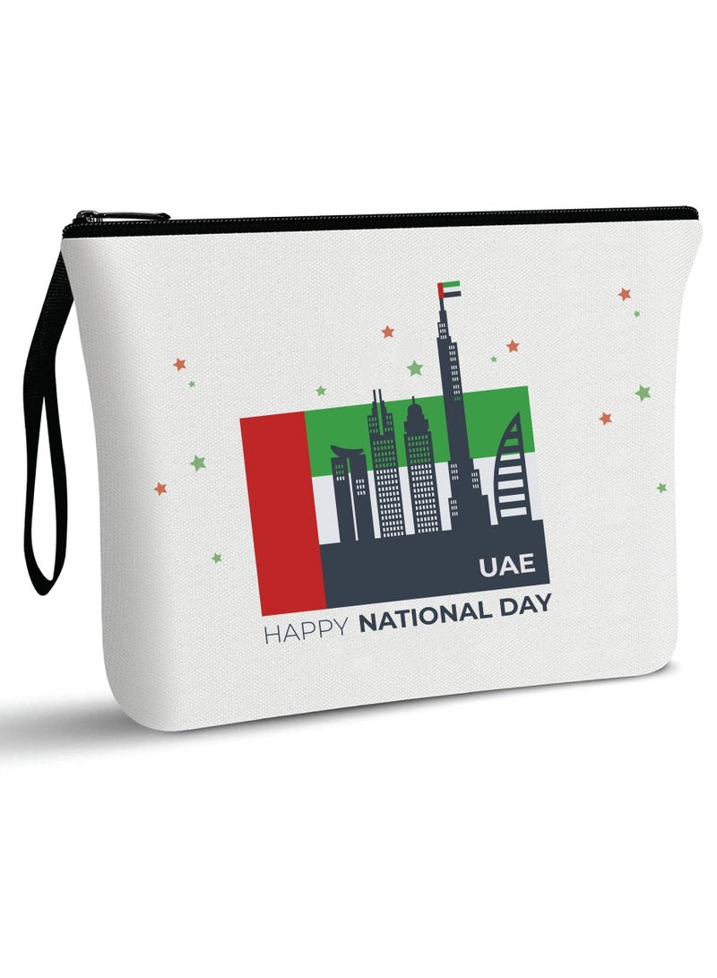 حقيبة مستحضرات التجميل لليوم الوطني لدولة الإمارات العربية المتحدة، حقيبة بسحاب كامل - احتفل بهدية اليوم الوطني لدولة الإمارات العربية المتحدة للمرأة - Image 1