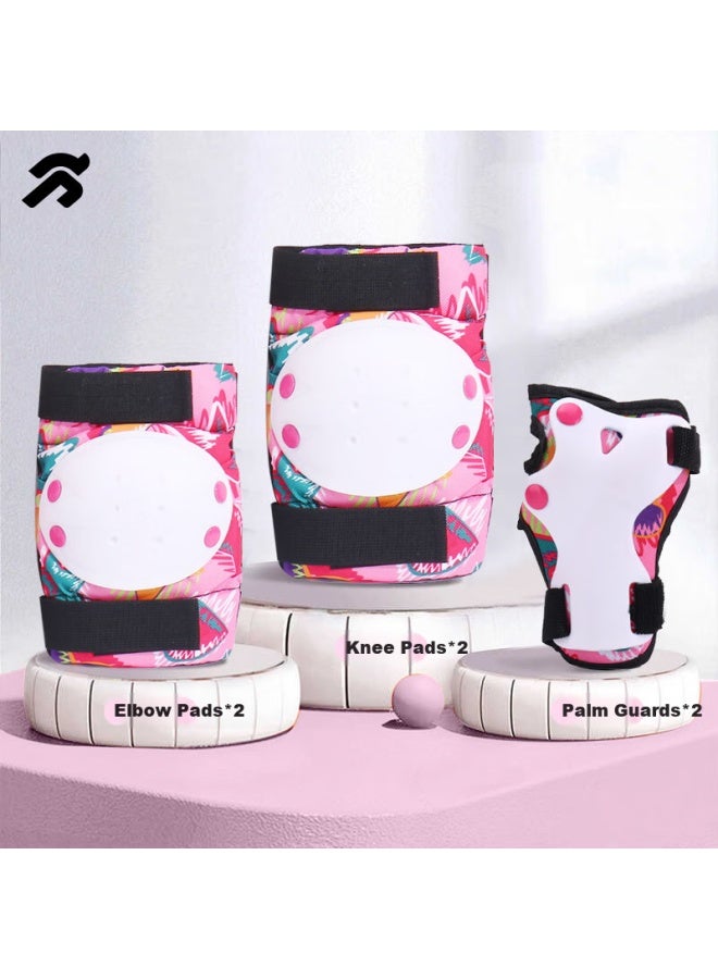 General Step Tongbu Kids Roller Skating Protective Gear Set, Including Skates, Skateboard, Balance Bike, Thickened Anti-fall Protection Gear In Pink - Image 1