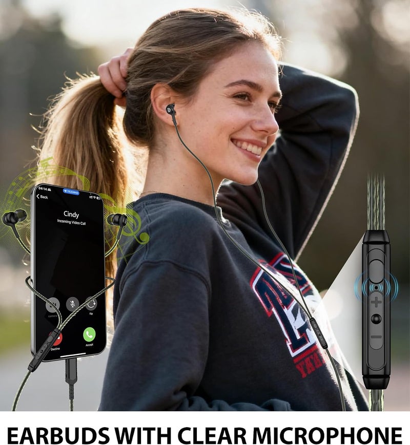 iMangoo USB C Headphones for iPhone 17 16 15 Wired Earbuds Plug in Ear Buds USBC Headphone Earphone Wire with Microphone Volume Control Cord Earphones for Gym Workout Sports Running Home Office School - Image 5