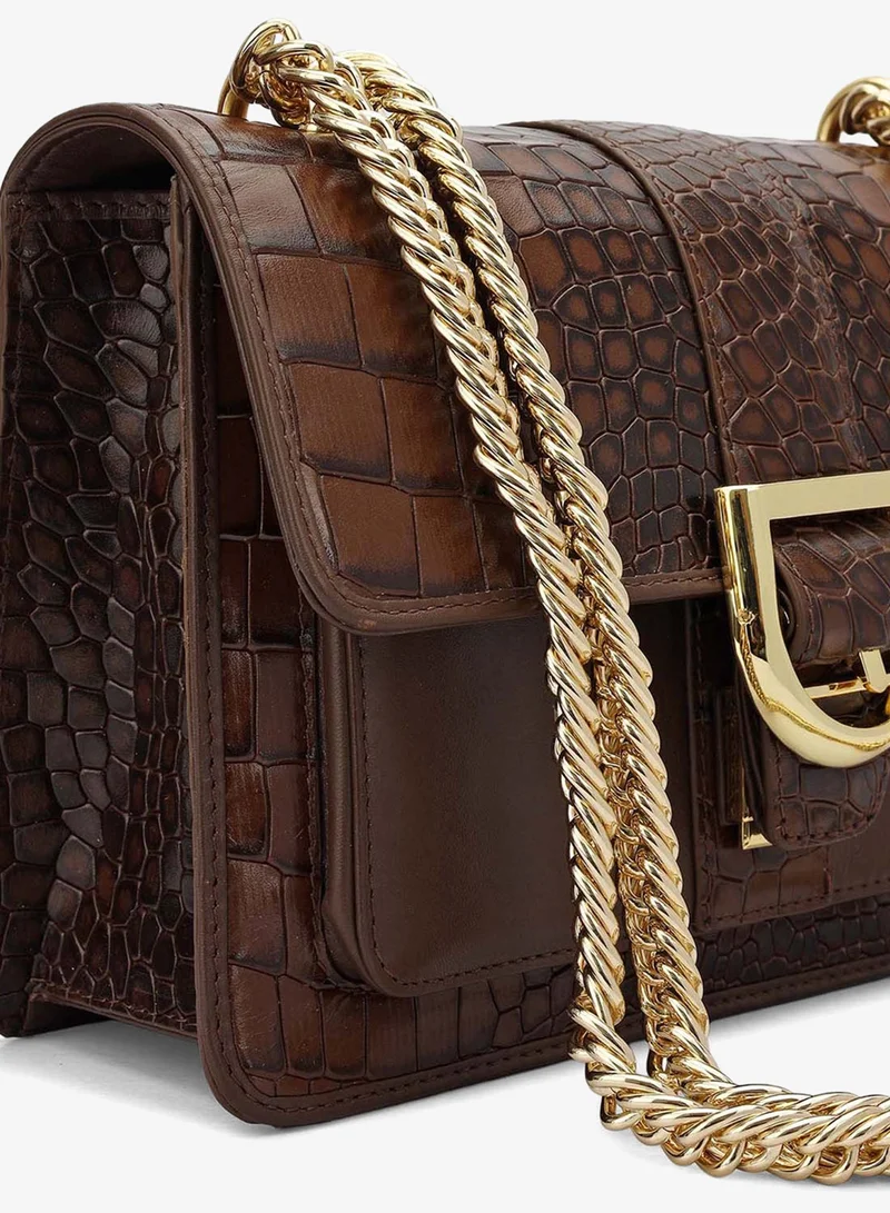 Da Milano Walnut Fresco Double Chain Bag (S) for Women | Best Price UAE