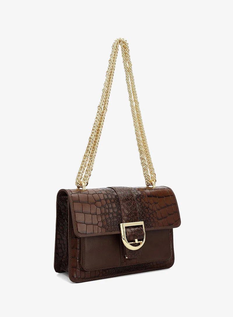 Da Milano Walnut Fresco Double Chain Bag (S) for Women | Best Price UAE