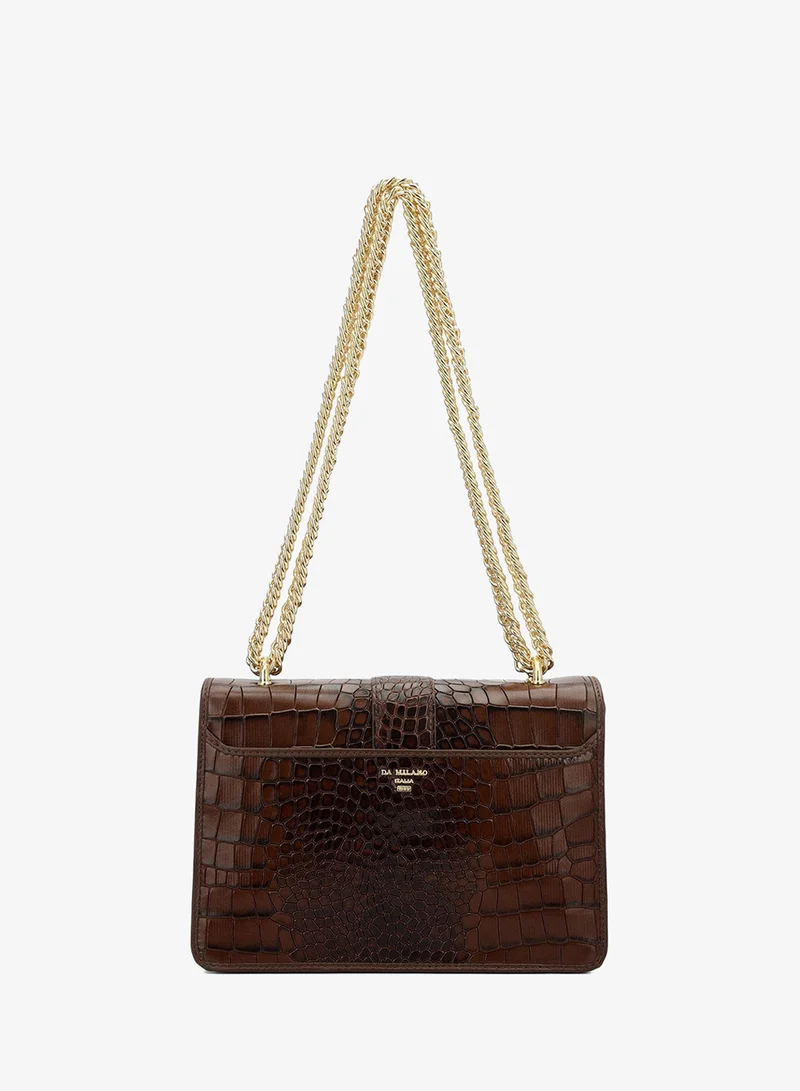 Da Milano Walnut Fresco Double Chain Bag (S) for Women | Best Price UAE