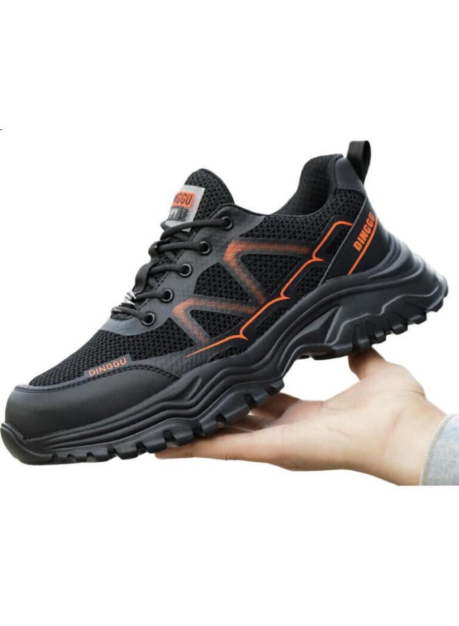 Dinggu Men'S Safety Shoes Anti-Smashing Anti-Piercing Breathable Steel Toe Lightweight Four Seasons 1078 Black W39 - Image 3