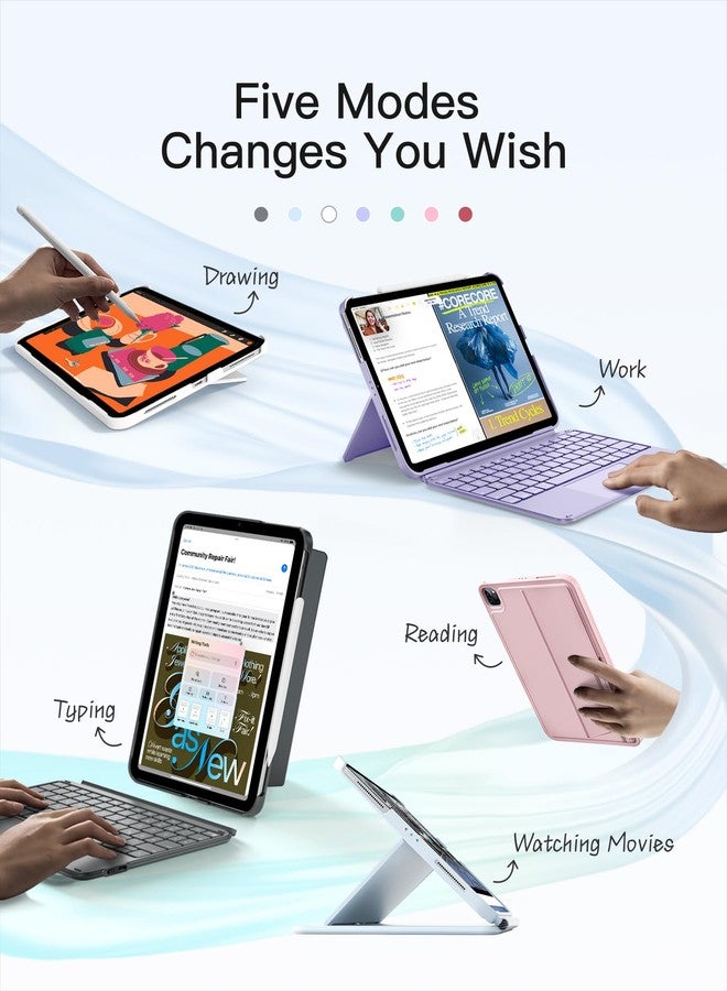 Inateck KB04122 iPad 10th Generation Case with Keyboard, Ultra Light for iPad 10 Gen, iPad Air 6 2024, iPad Air 5/4 11 Inch, iPad Pro 11 Inch, Detachable Keyboard with Touchpad, - Image 5
