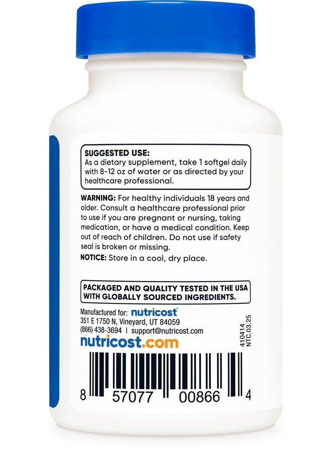 Nutricost Vitamin K2 (MK7) (100mcg) + Vitamin D3 (5000 IU) 120 Softgels - Gluten Free and Non-GMO - Image 4