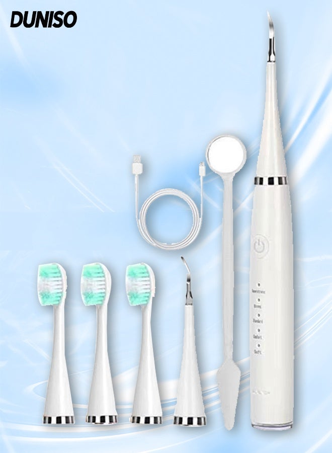 DUNISO Sonic Electric Toothbrush with 3 Brush Heads , Rechargeable Power Toothbrush,  2 Minutes Smart Timer,  5 Cleaning Modes , Waterproof Cleaning Toothbrushes for Adults and Kids（White） - Image 1