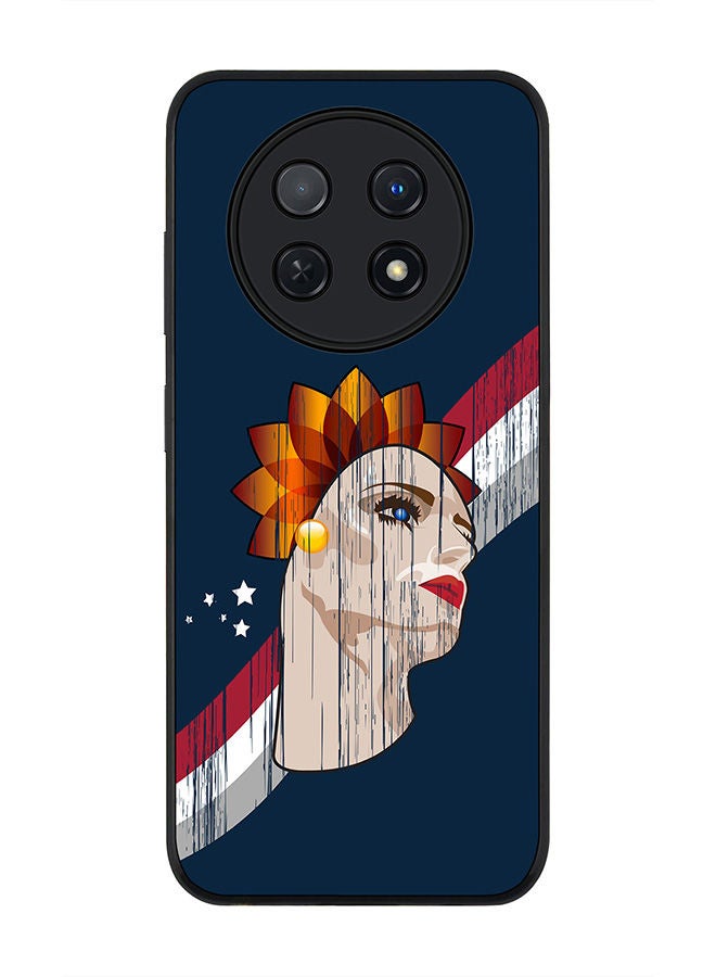 Stylizedd Rugged Black edge case for Huawei Nova Y91 4G  Huawei Enjoy 60X, Slim fit Soft Case Flexible Rubber Edges Anti Drop TPU Gel Thin Cover -  Lady Liberty (Blue) - Image 1