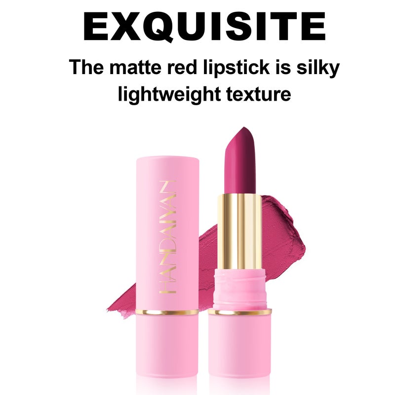 HANDAIYAN 5pcs Matte Lipstick Set Waterproof Long Lasting Non-stick Cup Lipstick Kit Velvet Matte Finish Highly Pigmented for Women Lip Makeup - Image 2