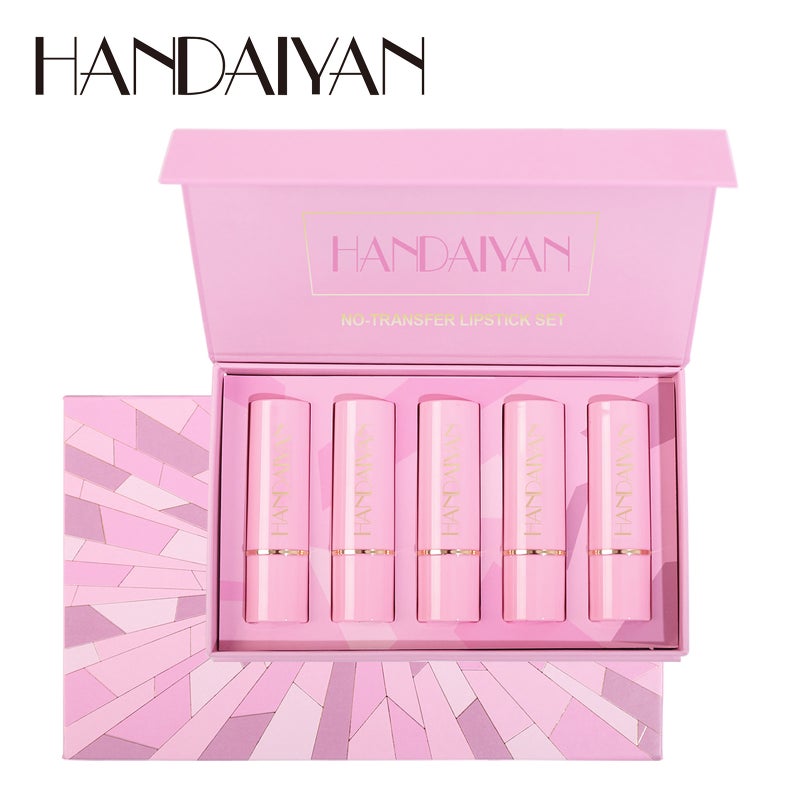 HANDAIYAN 5pcs Matte Lipstick Set Waterproof Long Lasting Non-stick Cup Lipstick Kit Velvet Matte Finish Highly Pigmented for Women Lip Makeup - Image 4
