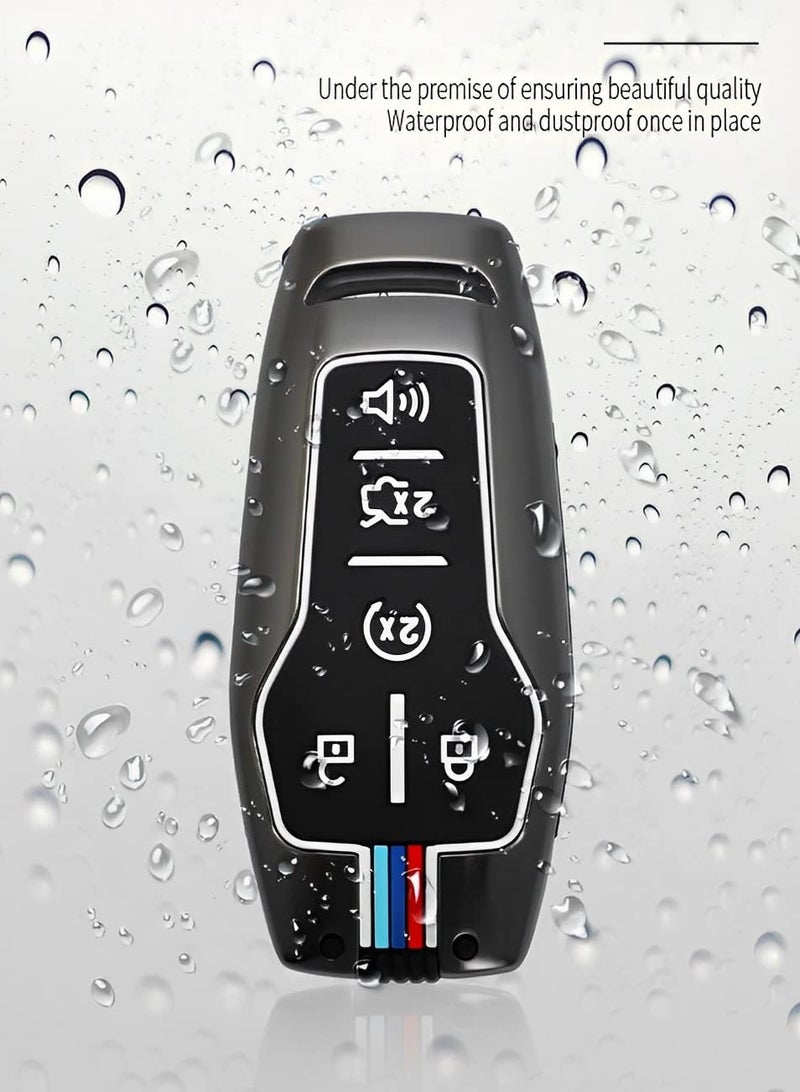 كابتن تيك Premium Soft Key Fob Cover for Ford Mustang Explorer Fusion F150 Edge Lincoln MKZ MKC Metal Shell Protection - Image 4