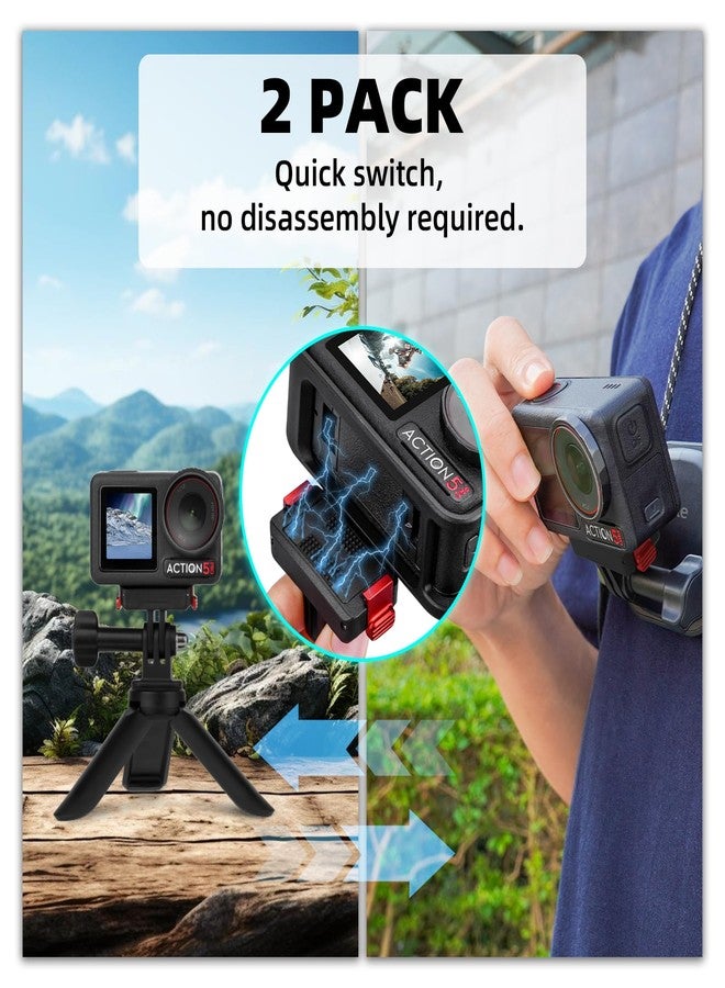 BRDRC 2 Pack Magnetic Quick Release Adapter Mount for DJI Action, Expansion Base with 1/4 Screw Hole for Go Pro Adapter Compatible with DJI Osmo 360, Action 5 Pro 4 3 Accessories - Image 3