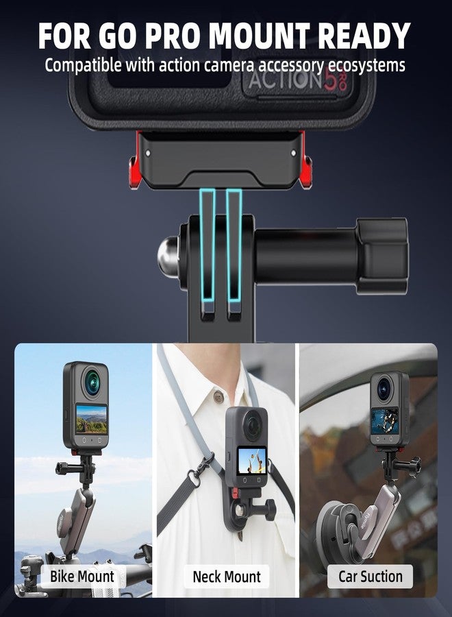 BRDRC 2 Pack Magnetic Quick Release Adapter Mount for DJI Action, Expansion Base with 1/4 Screw Hole for Go Pro Adapter Compatible with DJI Osmo 360, Action 5 Pro 4 3 Accessories - Image 4