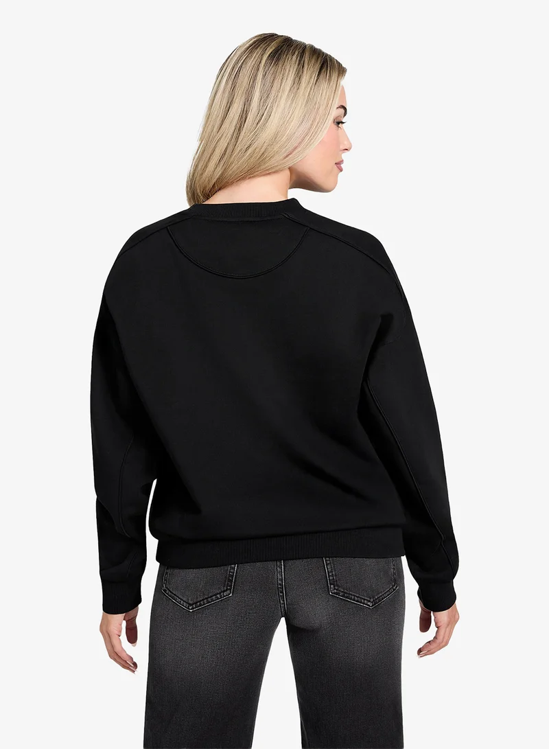 جس Long Sleeve Triangle Glitter Sweatshirt