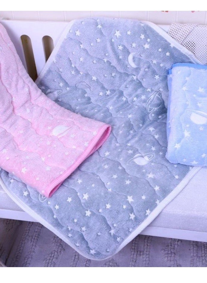 Generic Baby Blanket size 110*90cm color gray & Glow  - Image 2
