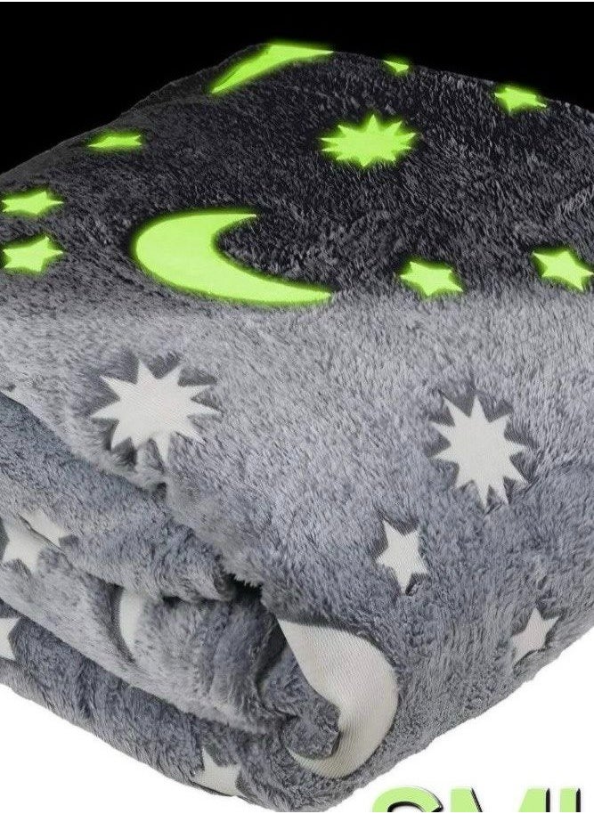 Generic Baby Blanket size 110*90cm color gray & Glow  - Image 3