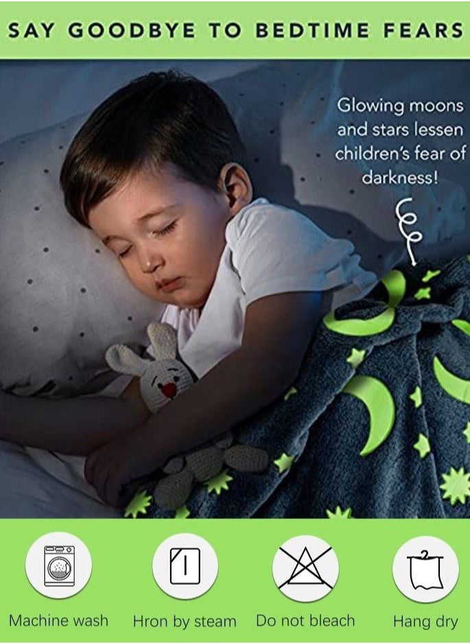 Generic Baby Blanket size 110*90cm color gray & Glow  - Image 4