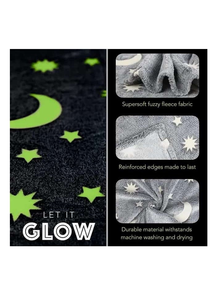 Generic Baby Blanket size 110*90cm color gray & Glow  - Image 5