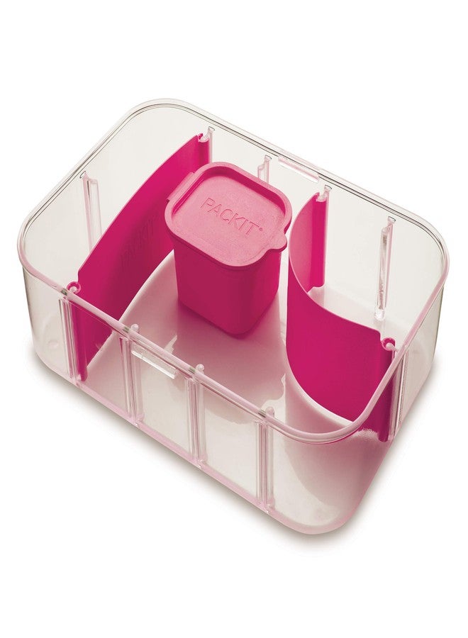 باكيت علبة تخزين طعام PackIt Flex Bento، لون توت العليق الناضج، قاعدة شفافة غير قابلة للكسر، غطاء مانع للتسرب، فواصل مرنة، قابلة للاستخدام في الميكروويف، آمنة للغسل في غسالة الصحون، مثالية لتخصيص وجبات الغداء - Image 3