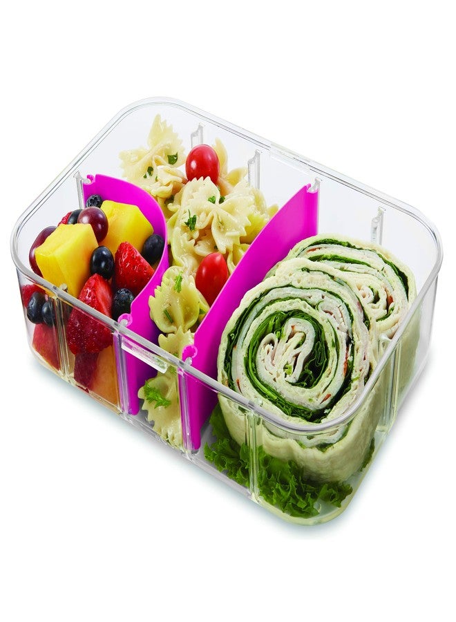 باكيت علبة تخزين طعام PackIt Flex Bento، لون توت العليق الناضج، قاعدة شفافة غير قابلة للكسر، غطاء مانع للتسرب، فواصل مرنة، قابلة للاستخدام في الميكروويف، آمنة للغسل في غسالة الصحون، مثالية لتخصيص وجبات الغداء - Image 5