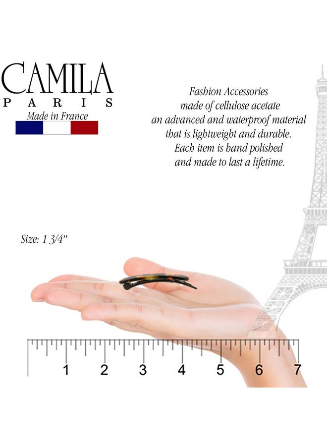 CAMILA - Camila Paris CP2240/2 French Hair Barrettes Clips for Women, Handmade, Girls Side Slide-in Barrette Clip, Hair Accessories for Women. Strong Hold No Slip Grip Fashion Durable Styling, Made in France - Image 1
