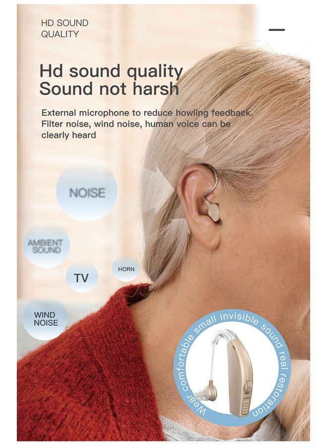 Hearing Aids for Senior, Rechargeable Hearing Aids with Noise Cancelling,Upgraded Hearing Amplifier for Hearing Loss Personal Sound Assist Devices with Volume Control,Skin color 1pcs - Image 2