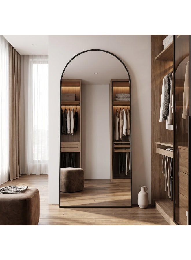 Koonmi Full Body Mirror Arch 76 x 180 cm Black Sturdy Frame | With stand, for leaning or hanging - Image 2