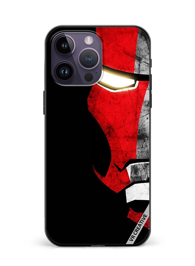 VR CREATIVE Protective Case Cover For Apple iPhone 16 Pro Max Half Face Iron Man Design Multicolour