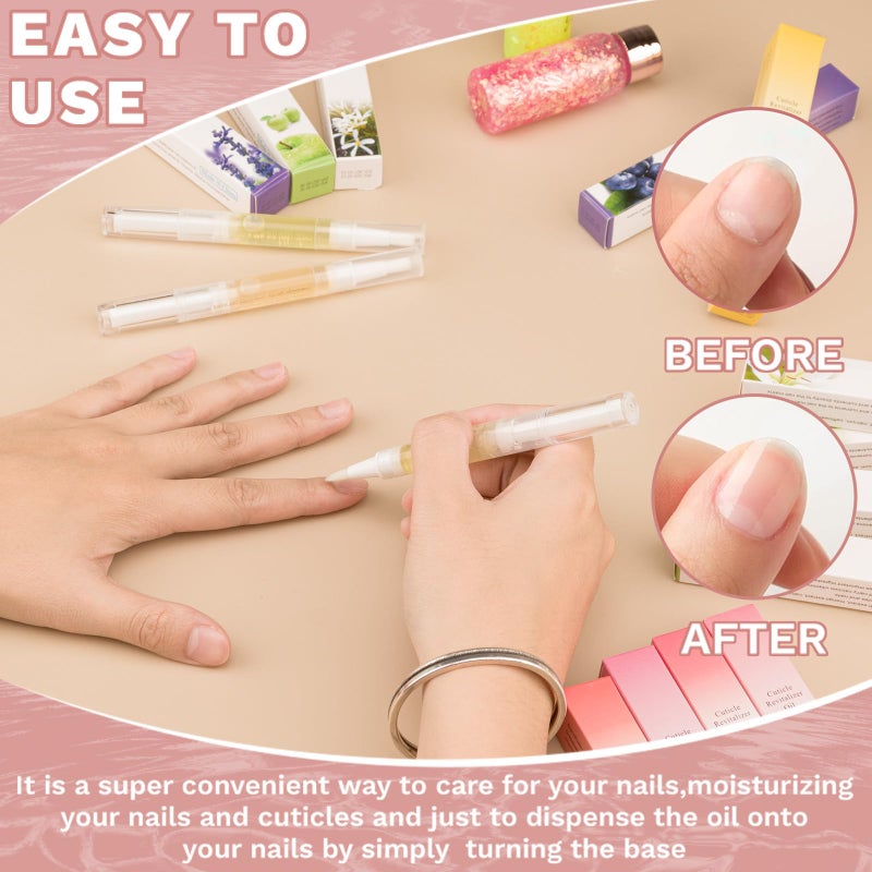 Meschett 2PCS Cuticle Oil Pens for Nail Care,Cuticle Revitalizer Oil Pen with Soft Brush,Cuticle Oil to Prevent Nail Cracking and Dry (Aloe & Jasmine Flavor) - Image 4