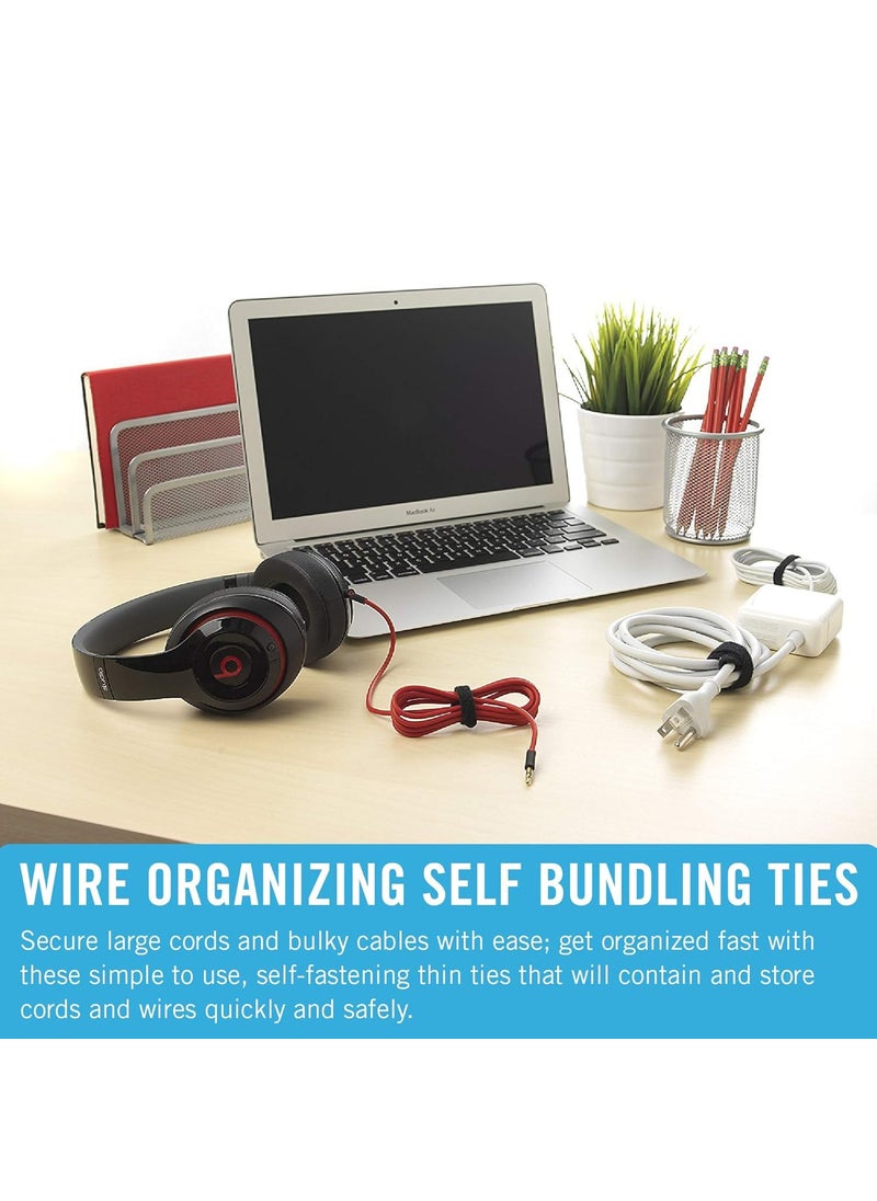 VELCRO Brand VELCRO Brand ONE-WRAP Cable Ties | 25Pk | 8 x 1/2" Black Cord Organization Straps | Thin Pre-Cut Design | Wire Management for Organizing Home, Office and Data Centers  - Image 2