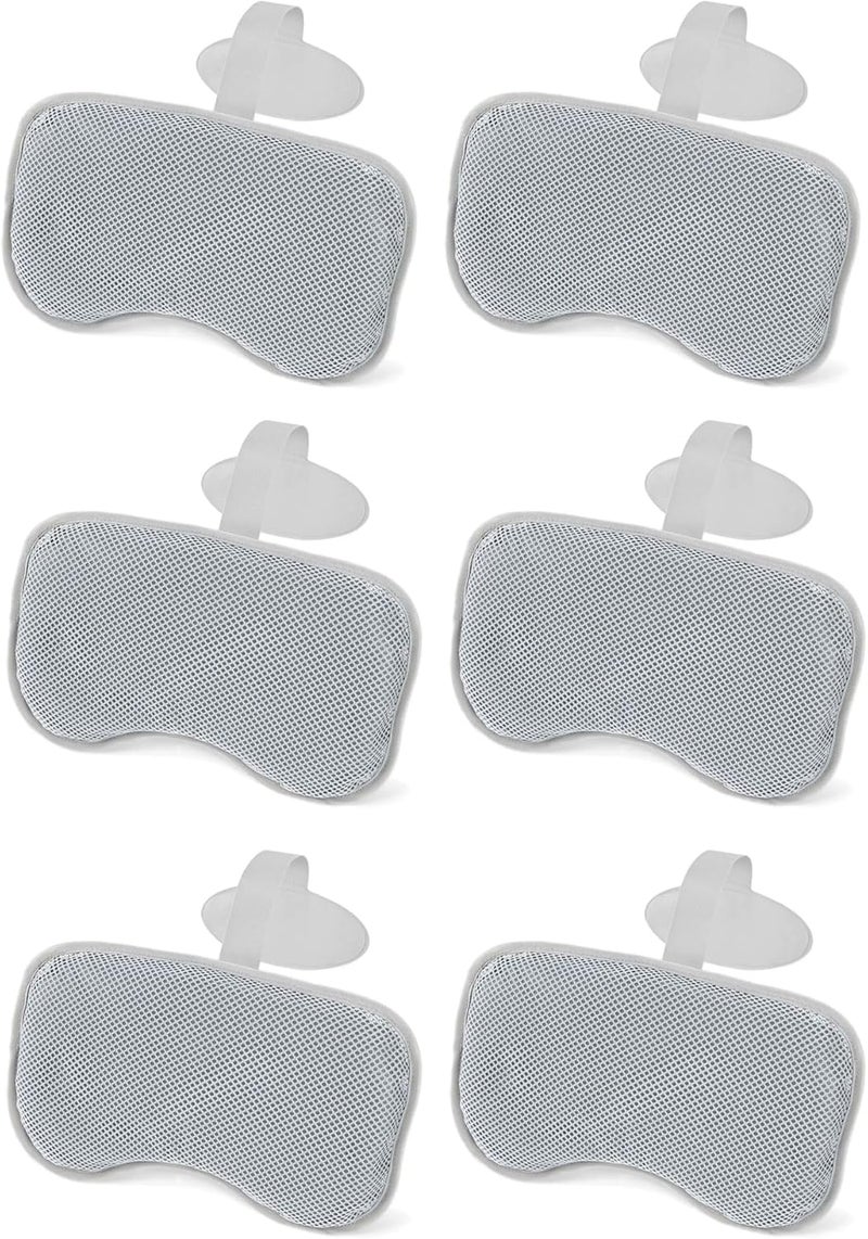 Bestway Bestway SaluSpa Padded Headrest Pillows with Adjustable Strap to Adjust Height Washable Mesh Cover Compatible with SaluSpa Hot Tubs Gray 6 Pack 