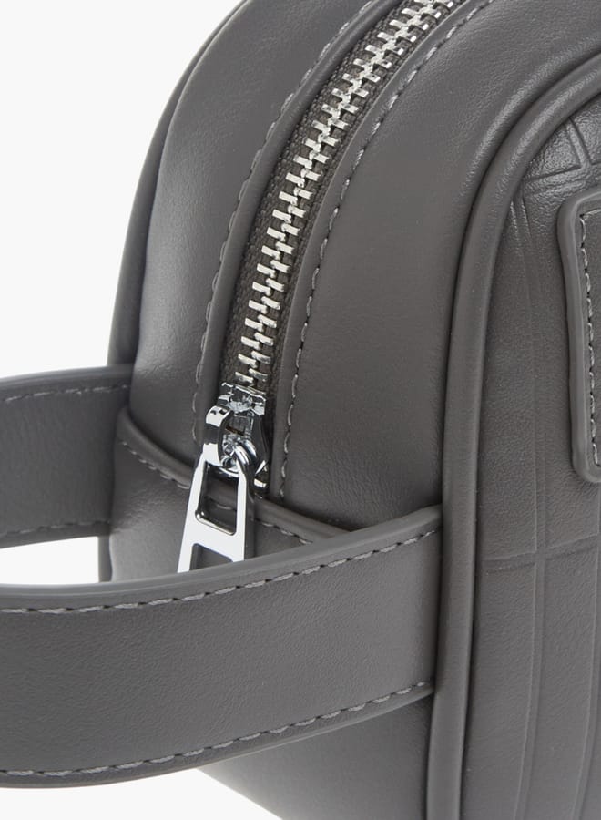 DUCHINI Mens Textured Zip-Around Pouch With Side Strap  - Image 3