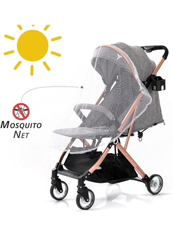 erorex Explorer Travel Stroller Premium Stroller Air Cabin Friendly Easy To Fold Wide Seat Base Multi - Image 4