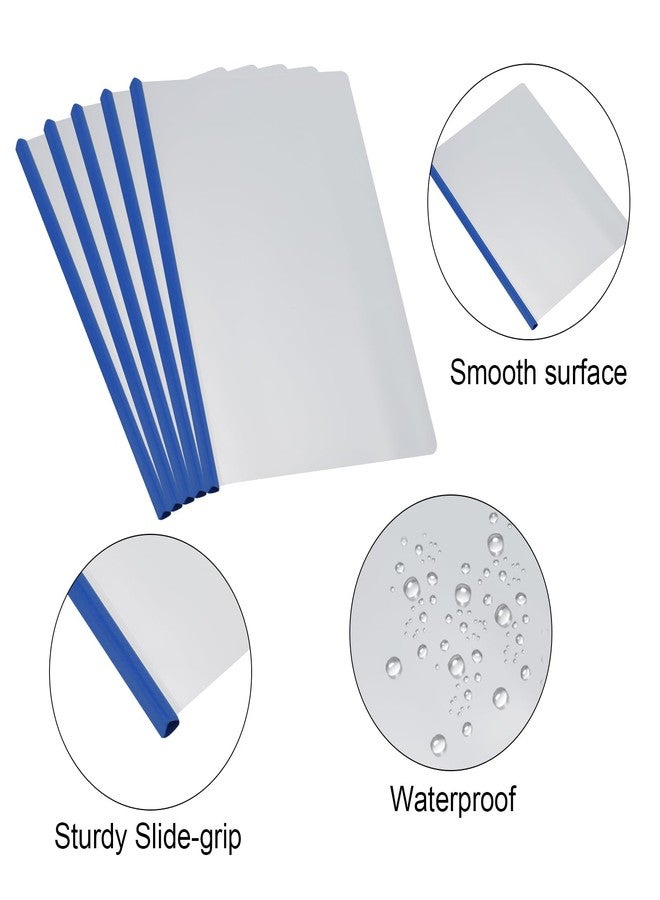 باتيكيل أغلفة تقارير شفافة من باتيكيل مزودة بشريط منزلق، 10 قطع، 15 مم، أغلفة سيرة ذاتية منزلقة، سعة 135 ورقة، مجلدات عرض A4 للملفات، لون أزرق - Image 4