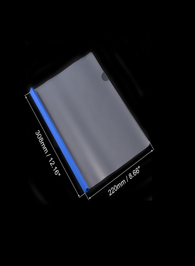 باتيكيل أغلفة تقارير شفافة من باتيكيل مزودة بشريط منزلق، 10 قطع، 15 مم، أغلفة سيرة ذاتية منزلقة، سعة 135 ورقة، مجلدات عرض A4 للملفات، لون أزرق - Image 2