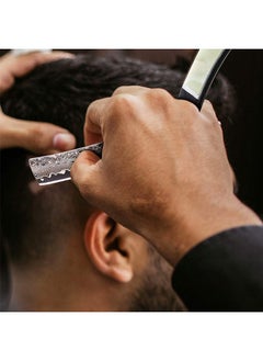 Zertone Damascus Straight Razor With Vg10 Steel Blade -Straight Razors For Men With Ebony And Acrylic Scale - Barber Straight Edge Razor (Black)  - Image 5
